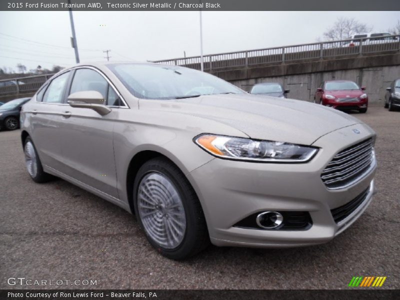 Tectonic Silver Metallic / Charcoal Black 2015 Ford Fusion Titanium AWD