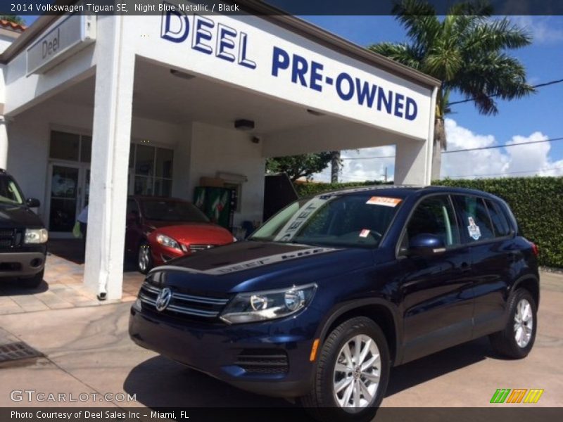 Night Blue Metallic / Black 2014 Volkswagen Tiguan SE