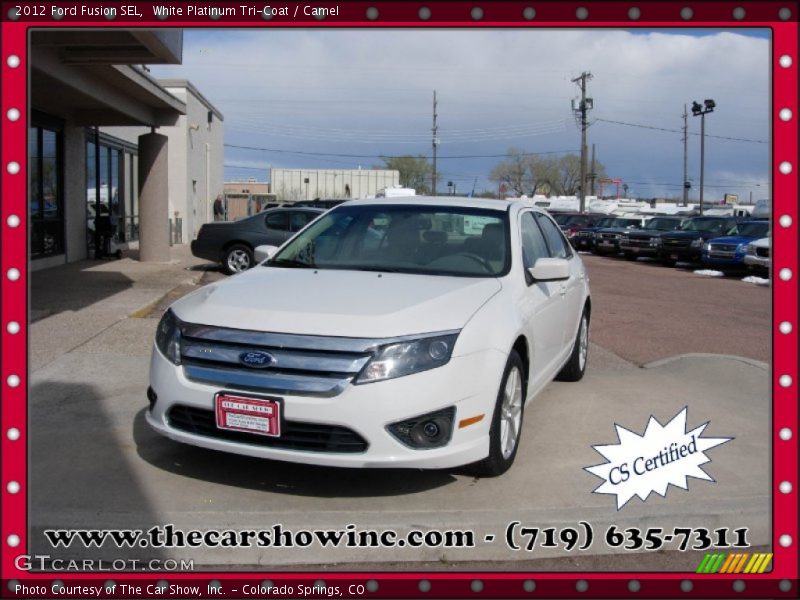 White Platinum Tri-Coat / Camel 2012 Ford Fusion SEL