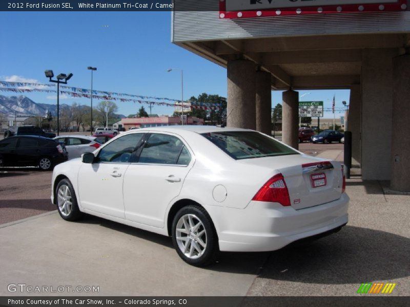 White Platinum Tri-Coat / Camel 2012 Ford Fusion SEL