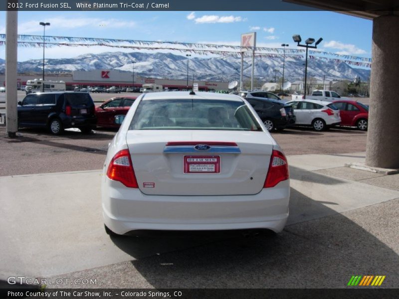 White Platinum Tri-Coat / Camel 2012 Ford Fusion SEL
