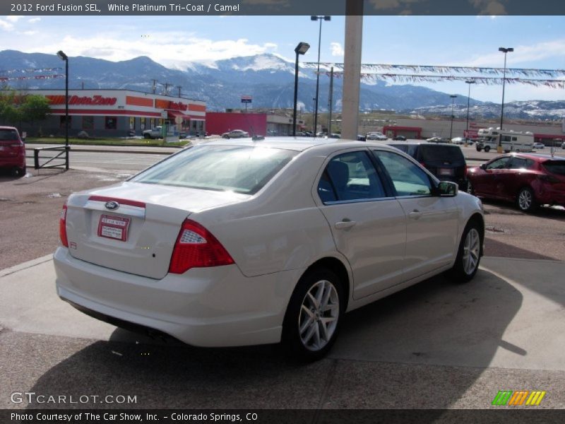 White Platinum Tri-Coat / Camel 2012 Ford Fusion SEL