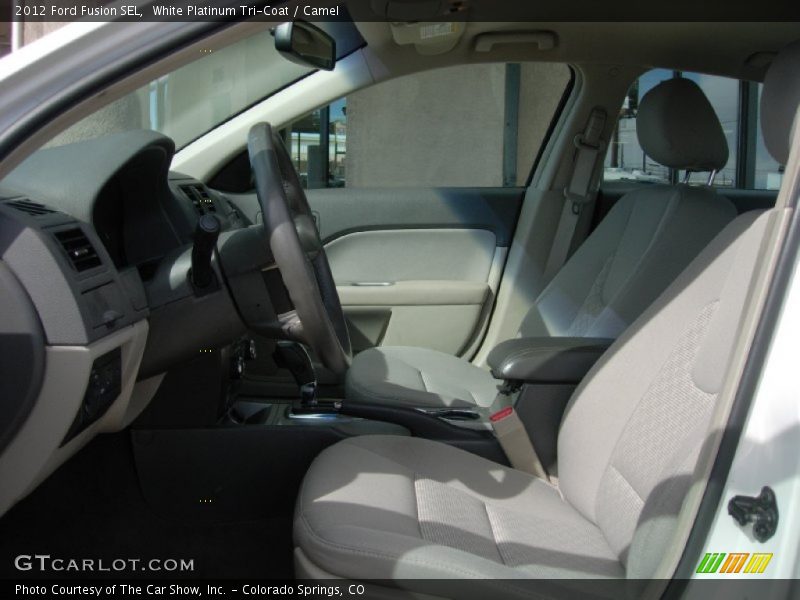 White Platinum Tri-Coat / Camel 2012 Ford Fusion SEL