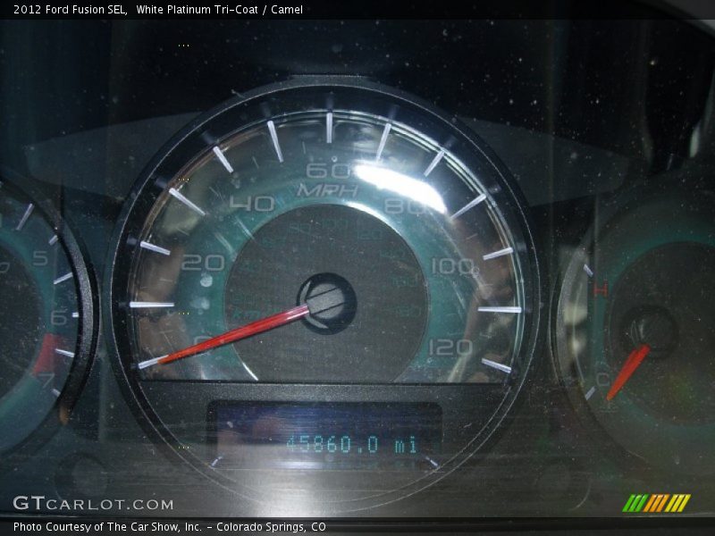 White Platinum Tri-Coat / Camel 2012 Ford Fusion SEL