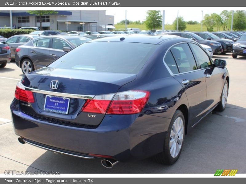 Obsidian Blue Pearl / Gray 2013 Honda Accord EX-L V6 Sedan