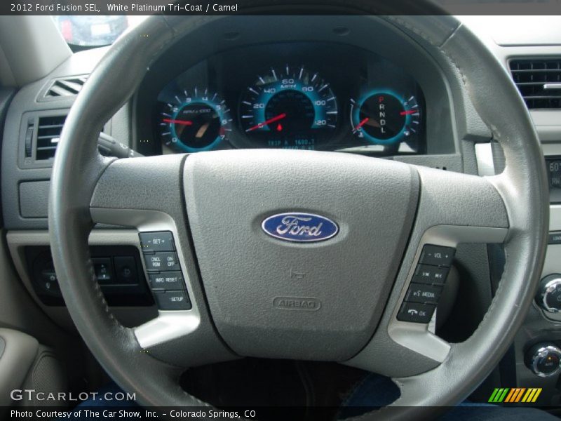White Platinum Tri-Coat / Camel 2012 Ford Fusion SEL