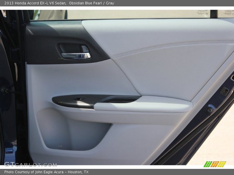 Obsidian Blue Pearl / Gray 2013 Honda Accord EX-L V6 Sedan