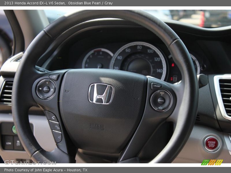 Obsidian Blue Pearl / Gray 2013 Honda Accord EX-L V6 Sedan