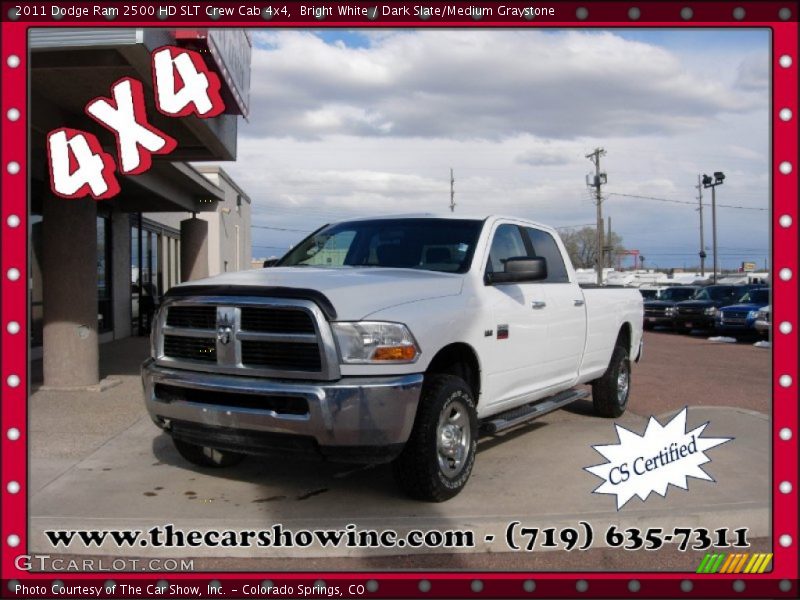Bright White / Dark Slate/Medium Graystone 2011 Dodge Ram 2500 HD SLT Crew Cab 4x4