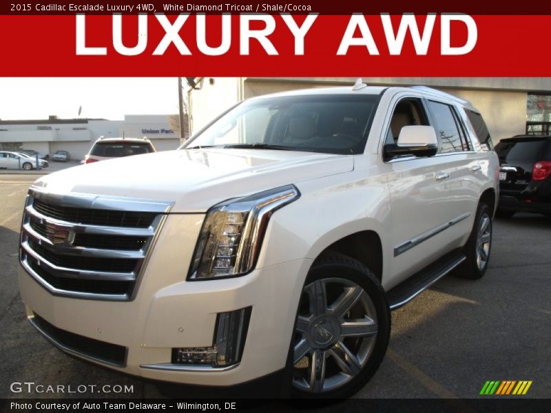 White Diamond Tricoat / Shale/Cocoa 2015 Cadillac Escalade Luxury 4WD
