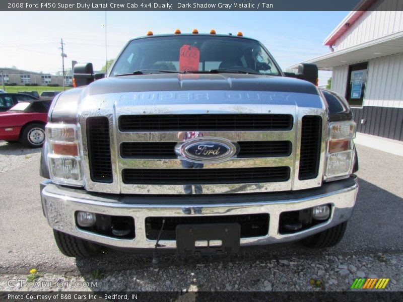 Dark Shadow Gray Metallic / Tan 2008 Ford F450 Super Duty Lariat Crew Cab 4x4 Dually