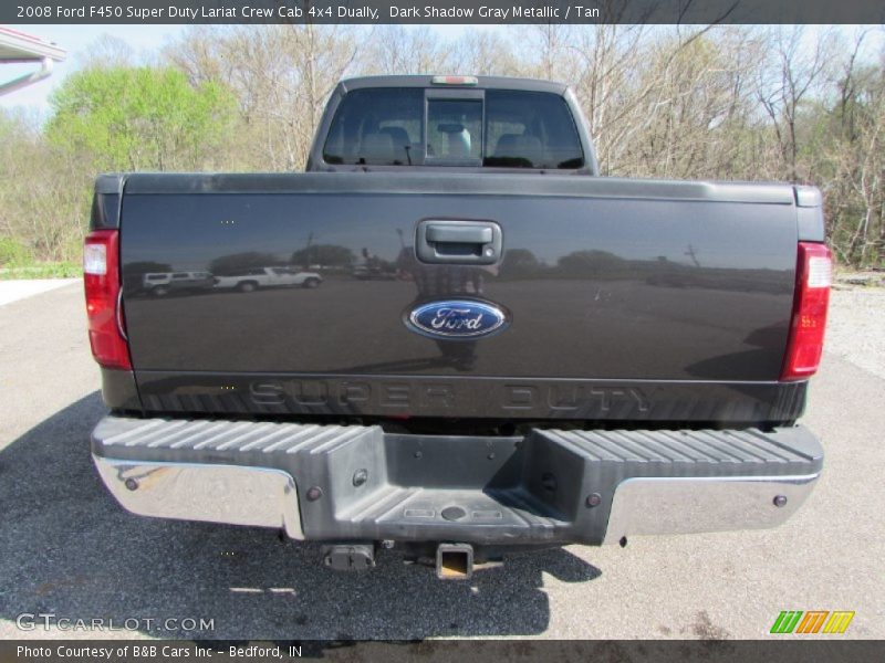 Dark Shadow Gray Metallic / Tan 2008 Ford F450 Super Duty Lariat Crew Cab 4x4 Dually
