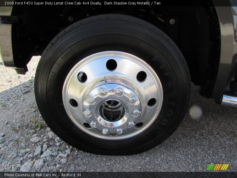 Dark Shadow Gray Metallic / Tan 2008 Ford F450 Super Duty Lariat Crew Cab 4x4 Dually
