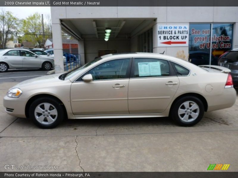 Gold Mist Metallic / Neutral 2009 Chevrolet Impala LT