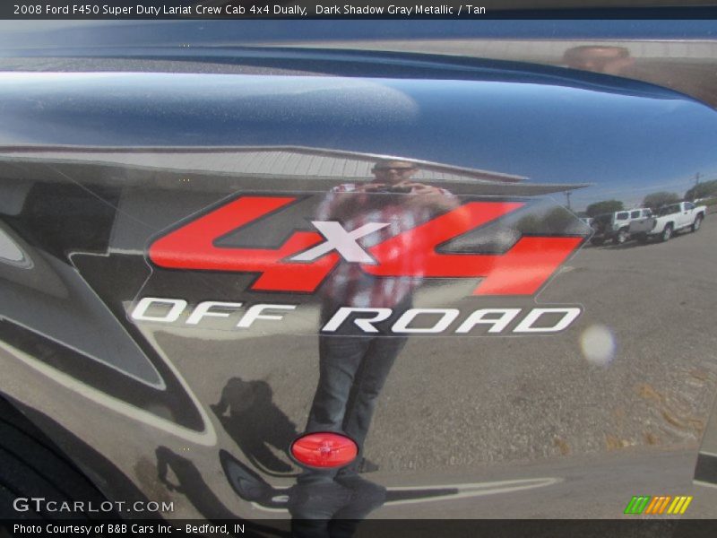 Dark Shadow Gray Metallic / Tan 2008 Ford F450 Super Duty Lariat Crew Cab 4x4 Dually