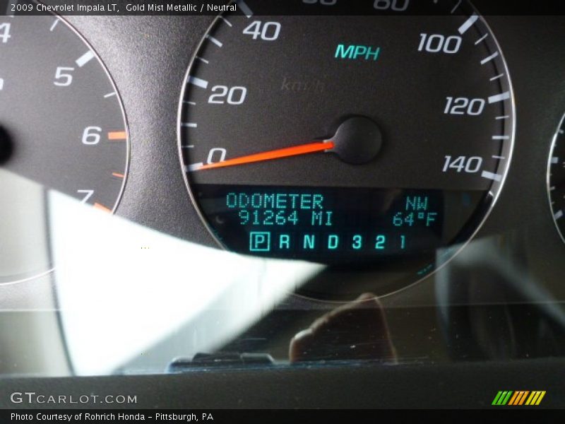 Gold Mist Metallic / Neutral 2009 Chevrolet Impala LT