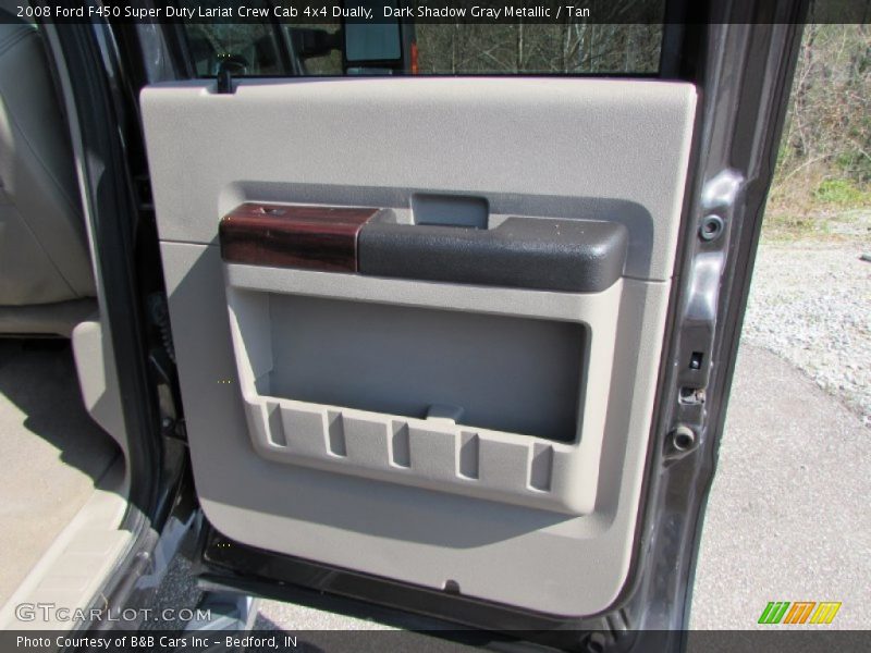 Dark Shadow Gray Metallic / Tan 2008 Ford F450 Super Duty Lariat Crew Cab 4x4 Dually