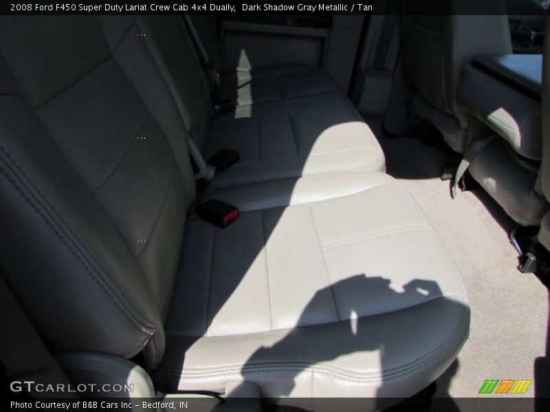 Dark Shadow Gray Metallic / Tan 2008 Ford F450 Super Duty Lariat Crew Cab 4x4 Dually