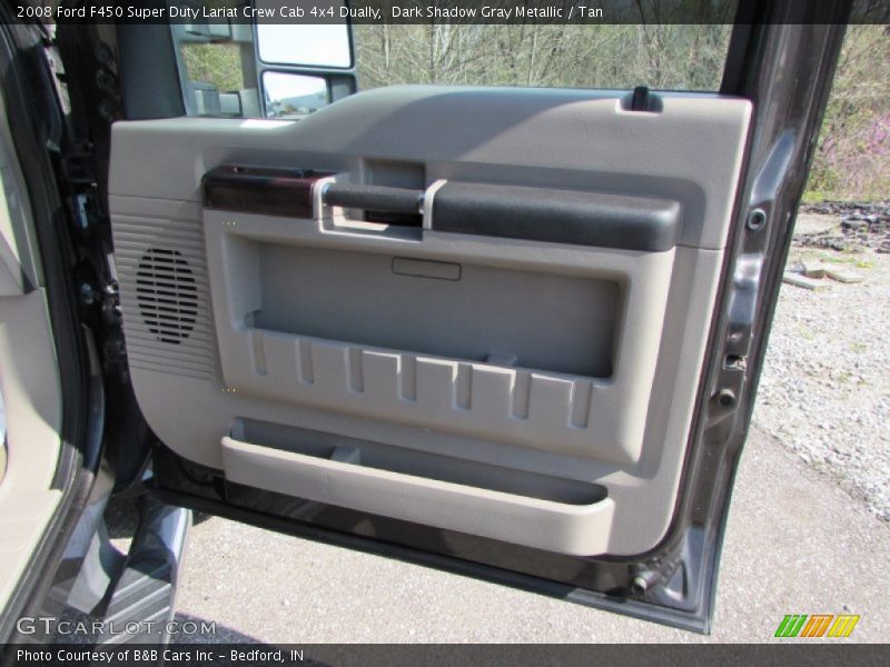 Dark Shadow Gray Metallic / Tan 2008 Ford F450 Super Duty Lariat Crew Cab 4x4 Dually