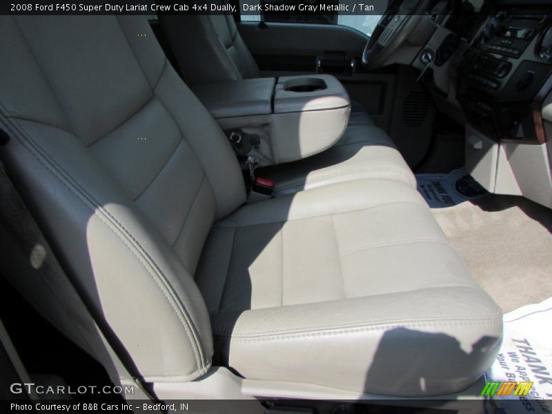 Dark Shadow Gray Metallic / Tan 2008 Ford F450 Super Duty Lariat Crew Cab 4x4 Dually