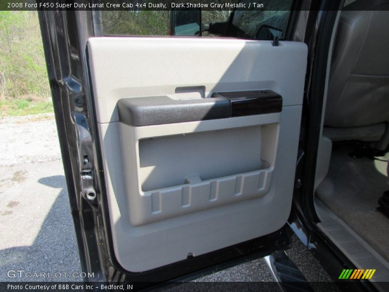 Dark Shadow Gray Metallic / Tan 2008 Ford F450 Super Duty Lariat Crew Cab 4x4 Dually
