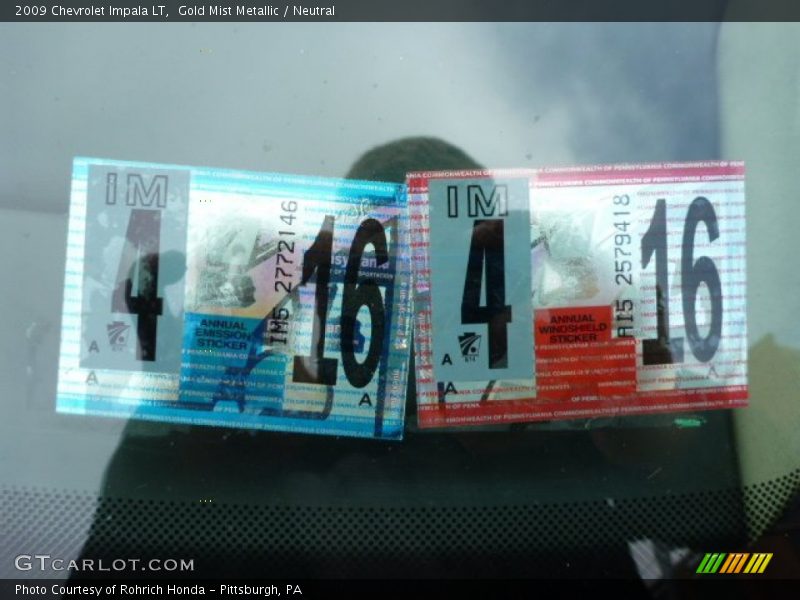 Gold Mist Metallic / Neutral 2009 Chevrolet Impala LT