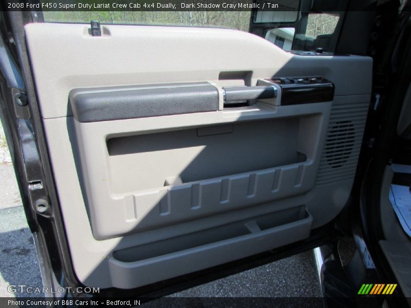 Dark Shadow Gray Metallic / Tan 2008 Ford F450 Super Duty Lariat Crew Cab 4x4 Dually