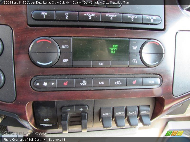 Dark Shadow Gray Metallic / Tan 2008 Ford F450 Super Duty Lariat Crew Cab 4x4 Dually