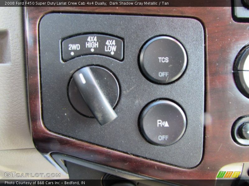 Dark Shadow Gray Metallic / Tan 2008 Ford F450 Super Duty Lariat Crew Cab 4x4 Dually