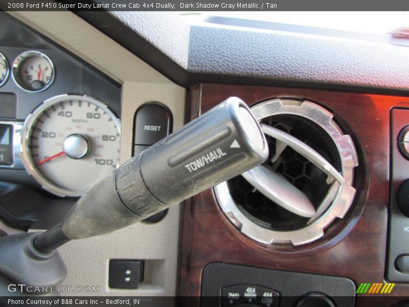 Dark Shadow Gray Metallic / Tan 2008 Ford F450 Super Duty Lariat Crew Cab 4x4 Dually