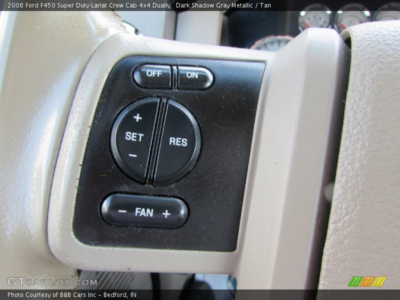 Dark Shadow Gray Metallic / Tan 2008 Ford F450 Super Duty Lariat Crew Cab 4x4 Dually