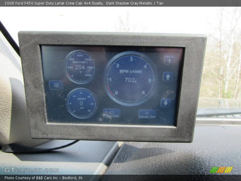 Dark Shadow Gray Metallic / Tan 2008 Ford F450 Super Duty Lariat Crew Cab 4x4 Dually