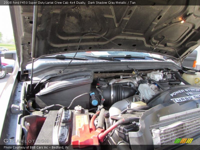 Dark Shadow Gray Metallic / Tan 2008 Ford F450 Super Duty Lariat Crew Cab 4x4 Dually