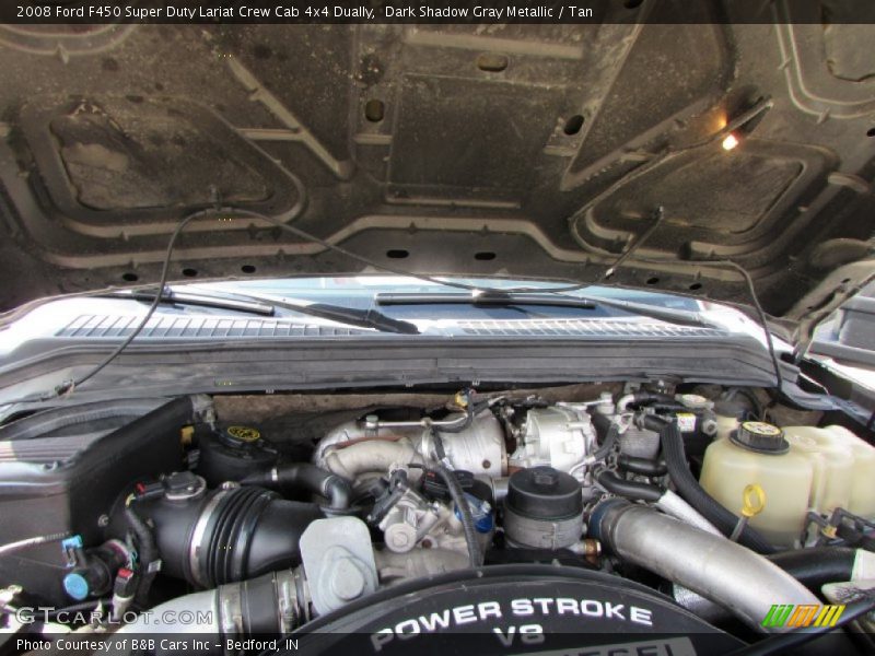 Dark Shadow Gray Metallic / Tan 2008 Ford F450 Super Duty Lariat Crew Cab 4x4 Dually