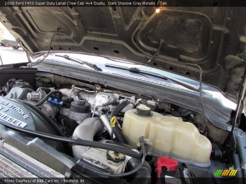 Dark Shadow Gray Metallic / Tan 2008 Ford F450 Super Duty Lariat Crew Cab 4x4 Dually