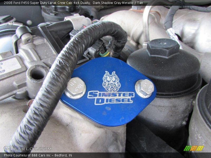 Dark Shadow Gray Metallic / Tan 2008 Ford F450 Super Duty Lariat Crew Cab 4x4 Dually