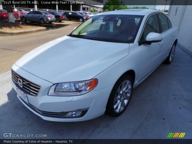 Crystal White Pearl / Soft Beige 2015 Volvo S80 T6 AWD