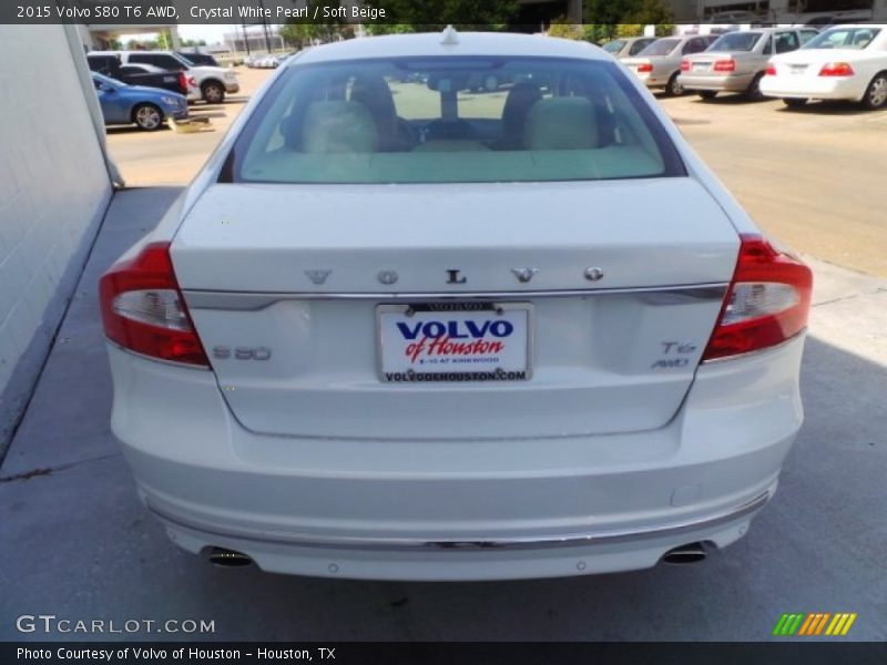 Crystal White Pearl / Soft Beige 2015 Volvo S80 T6 AWD