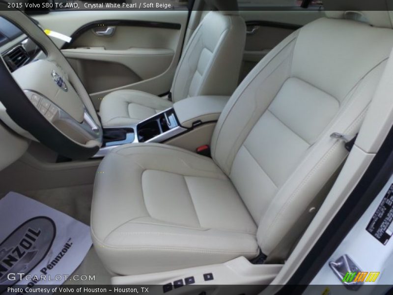Crystal White Pearl / Soft Beige 2015 Volvo S80 T6 AWD
