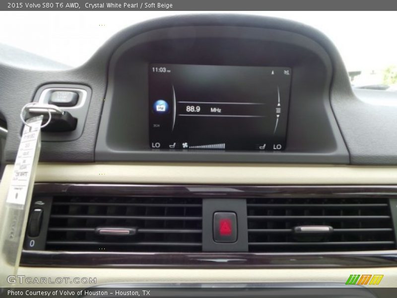 Crystal White Pearl / Soft Beige 2015 Volvo S80 T6 AWD