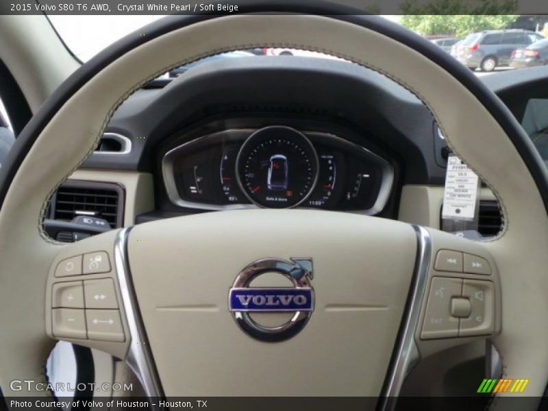 Crystal White Pearl / Soft Beige 2015 Volvo S80 T6 AWD