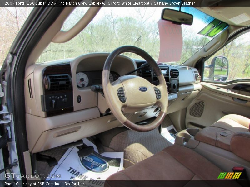 Oxford White Clearcoat / Castano Brown Leather 2007 Ford F250 Super Duty King Ranch Crew Cab 4x4