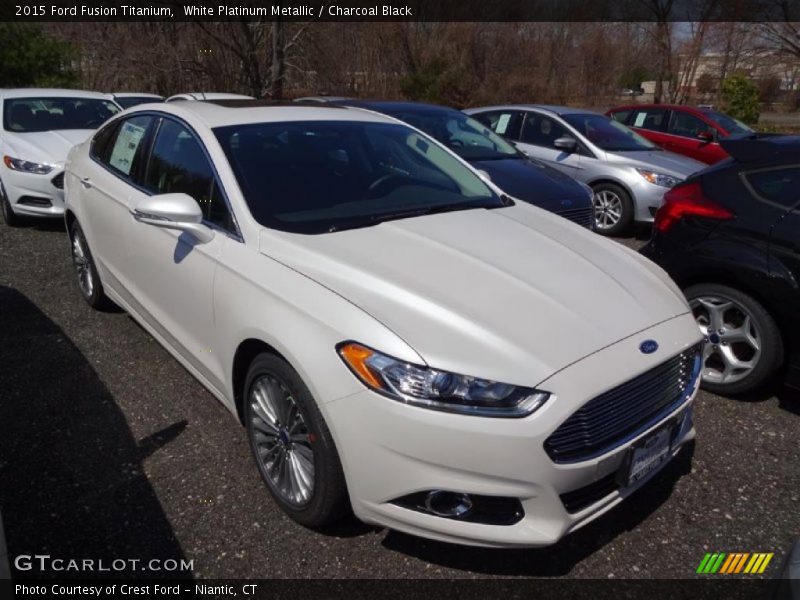 White Platinum Metallic / Charcoal Black 2015 Ford Fusion Titanium
