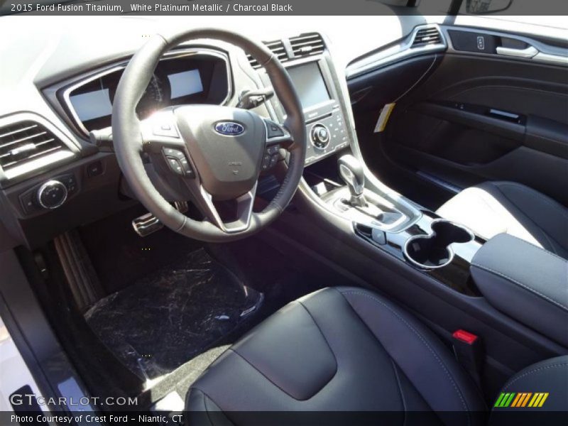 White Platinum Metallic / Charcoal Black 2015 Ford Fusion Titanium