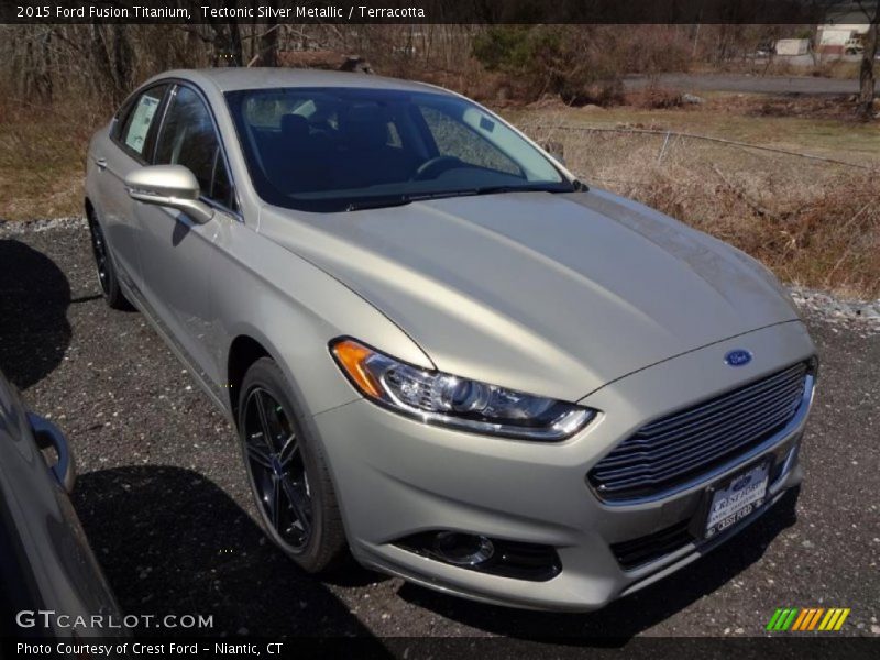 Tectonic Silver Metallic / Terracotta 2015 Ford Fusion Titanium