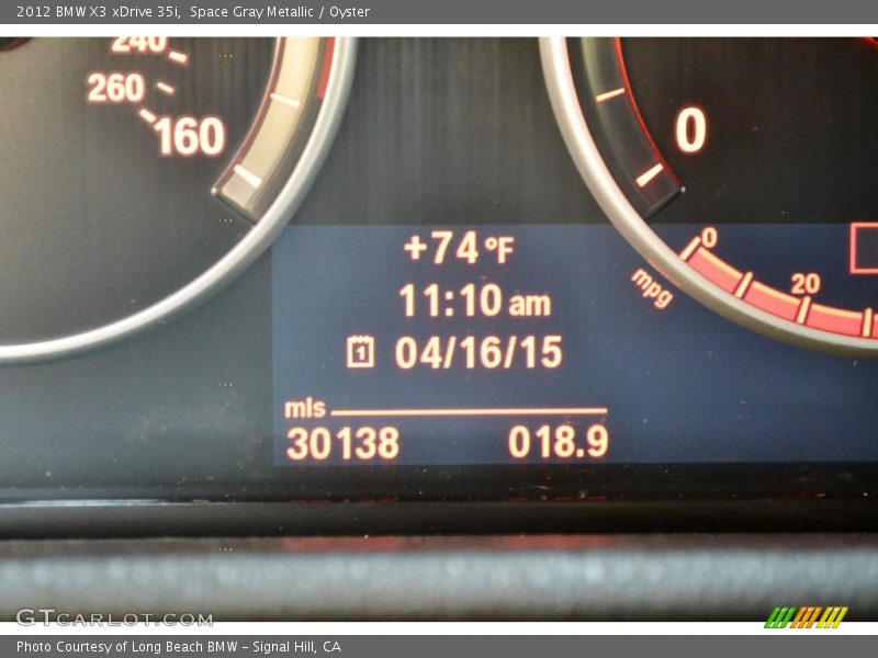 Space Gray Metallic / Oyster 2012 BMW X3 xDrive 35i