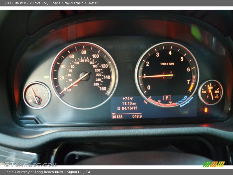 Space Gray Metallic / Oyster 2012 BMW X3 xDrive 35i