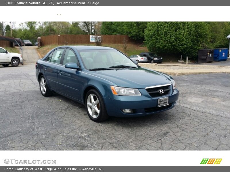Aquamarine Pearl / Beige 2006 Hyundai Sonata GLS V6