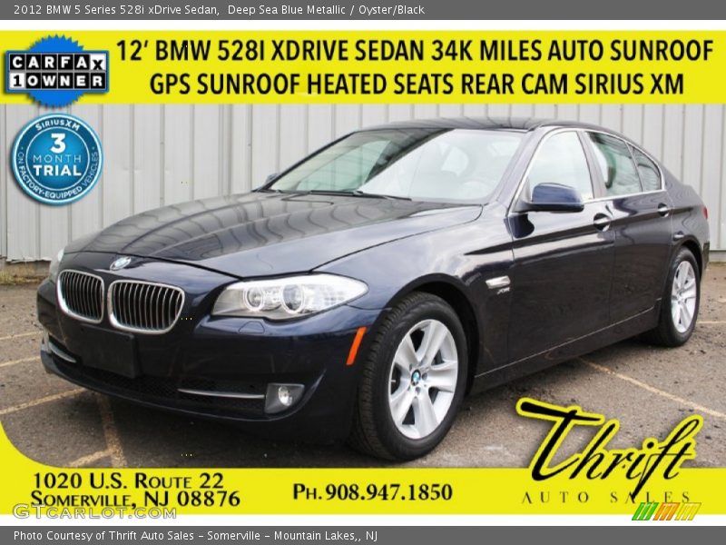 Deep Sea Blue Metallic / Oyster/Black 2012 BMW 5 Series 528i xDrive Sedan