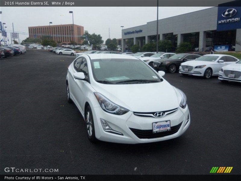 White / Beige 2016 Hyundai Elantra SE